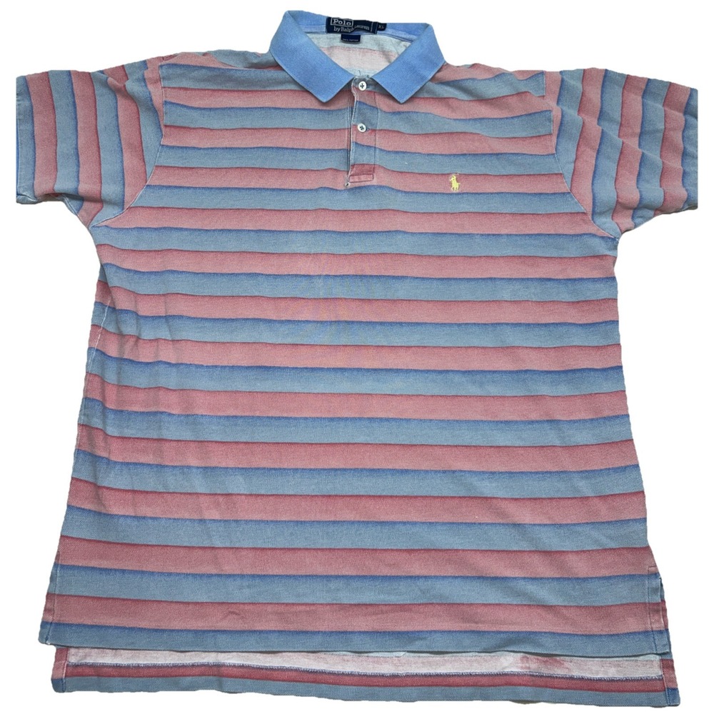 Polo Ralph Lauren Men's XL, Pinkish/Blue Stripes, Gender Reveal